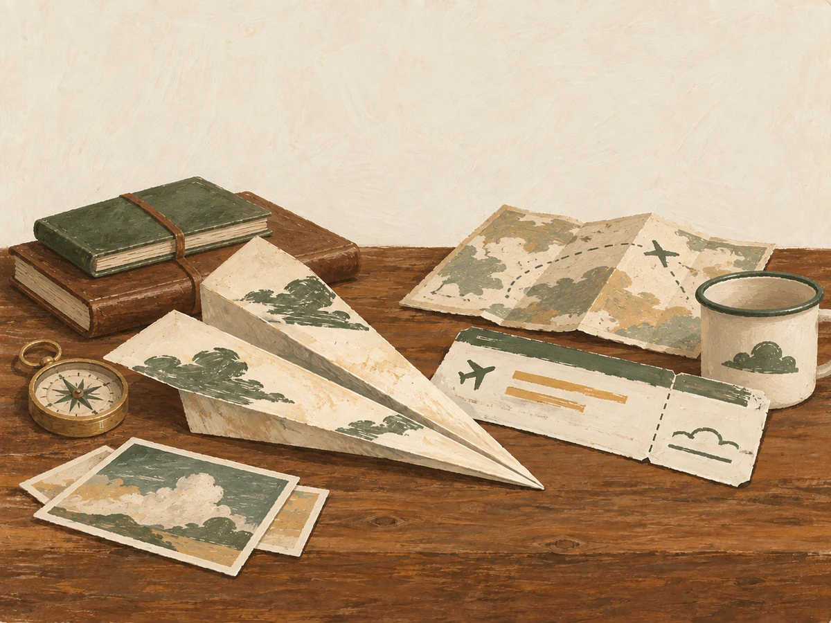 Airplanes word search — painted illustration