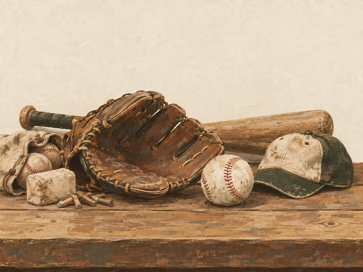 Baseball word search — painted illustration