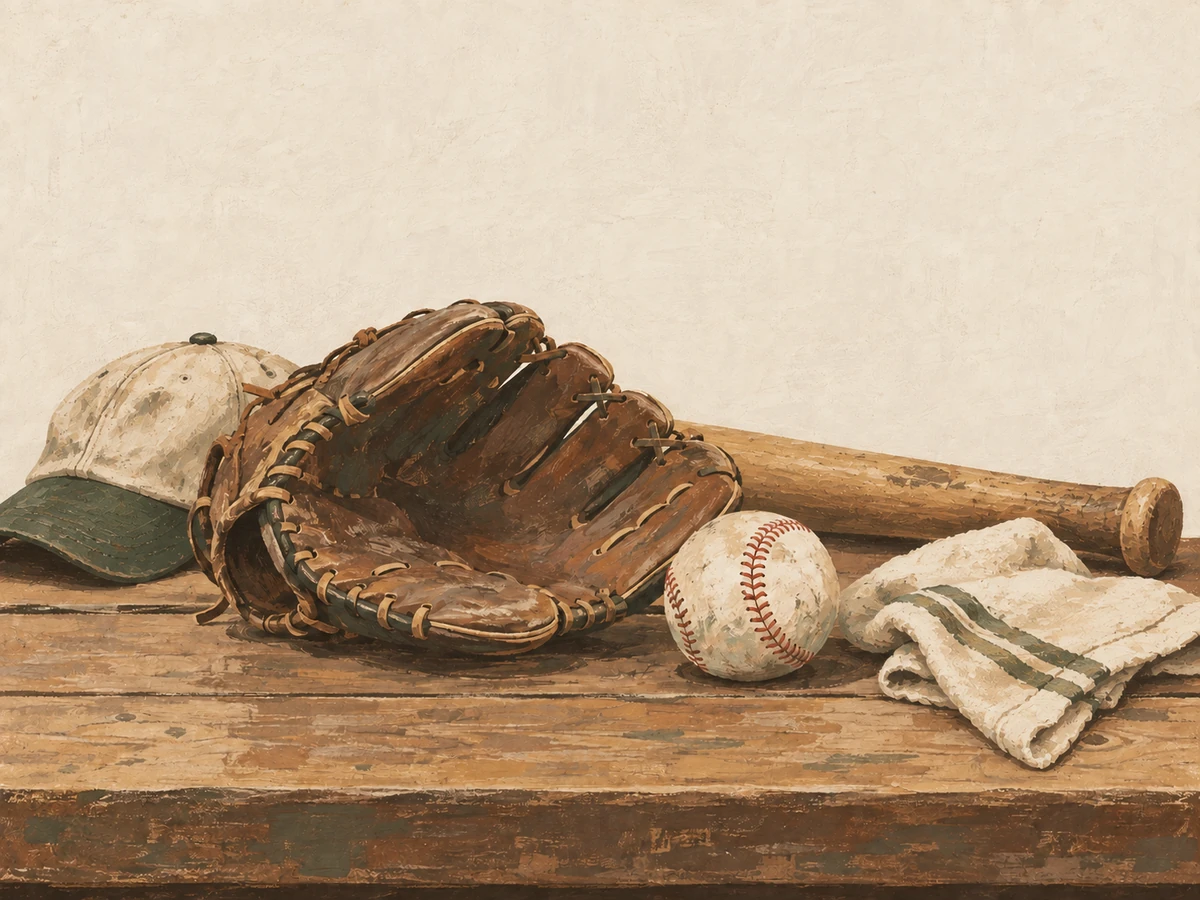 Baseball word search — painted illustration