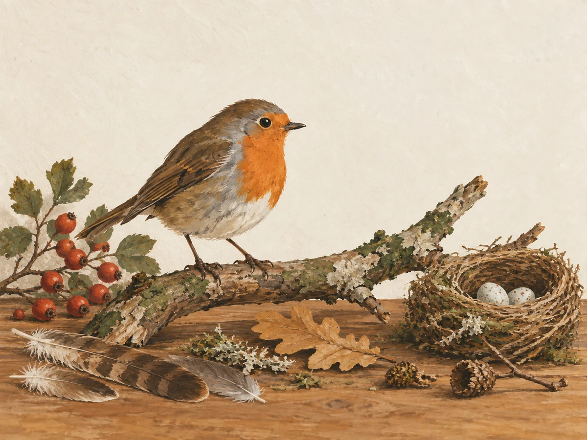 Birds word search — painted illustration