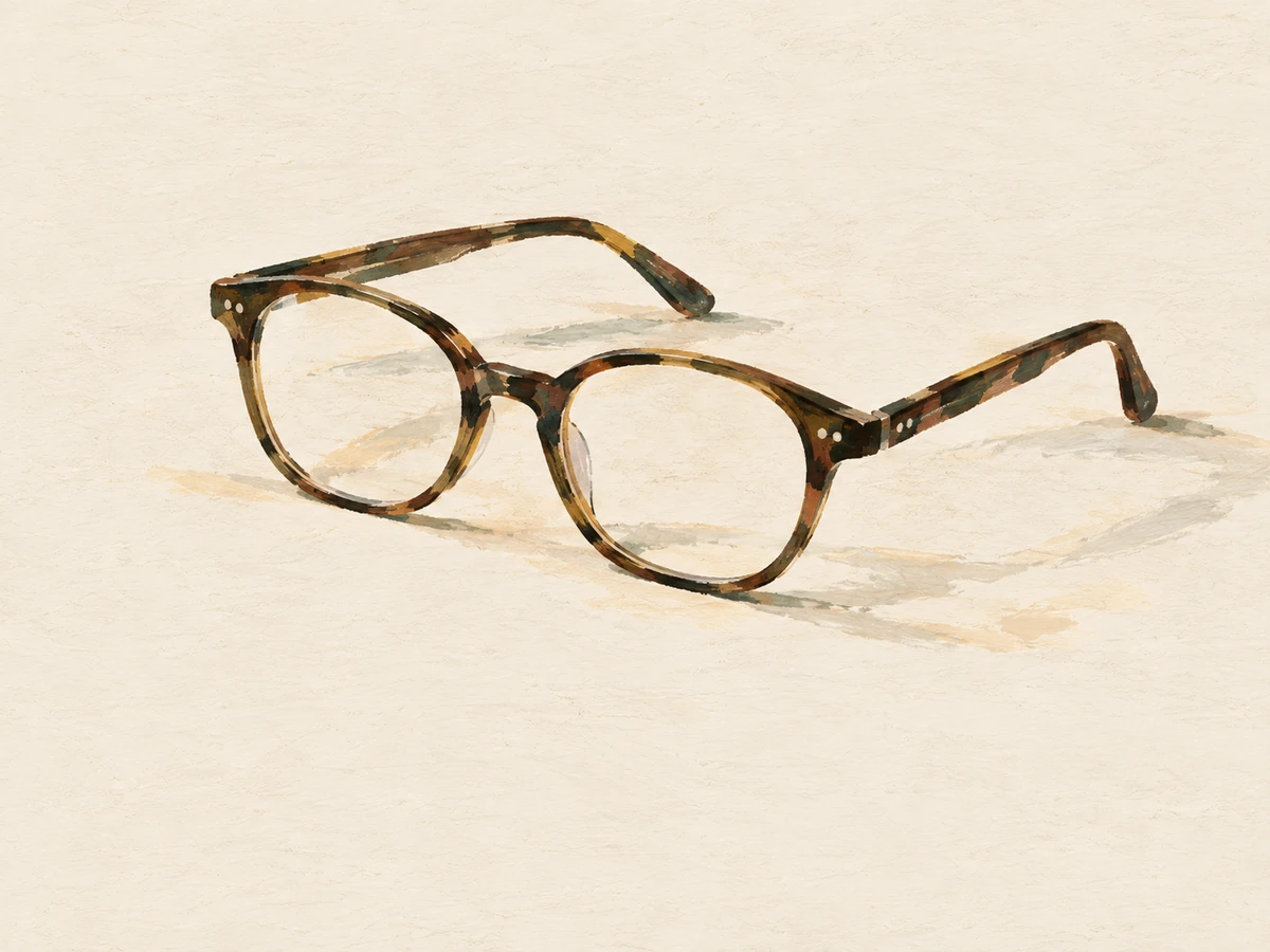 Large Print Pack word search, large print — painted illustration of a pair of reading glasses on cream paper